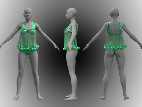 Baby-Green Babydoll Modelo 3D