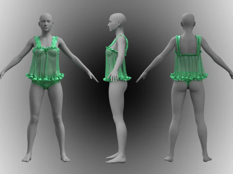Baby-Green Babydoll 3D Model