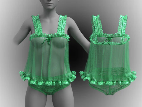 Baby-Green Babydoll 3D Model