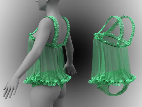 Baby-Green Babydoll 3D Model