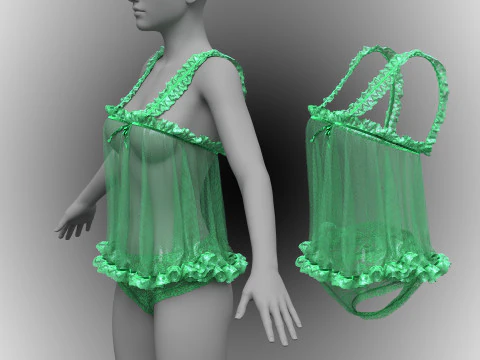 Baby-Green Babydoll 3D Model