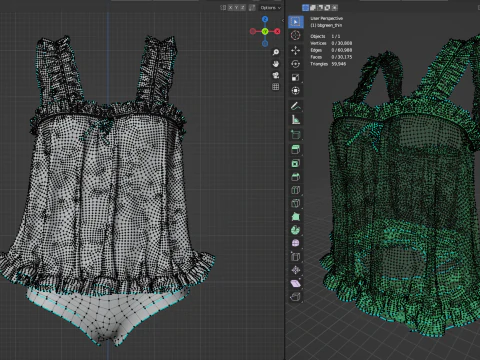 Baby-Green Babydoll 3D Model