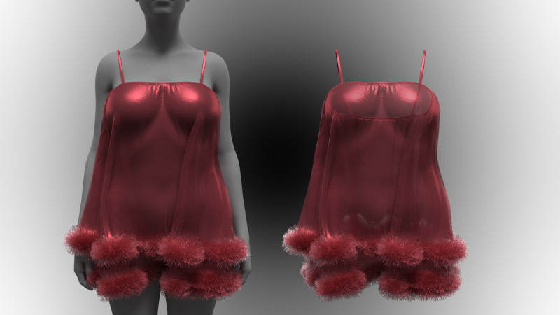 Marroon Babydoll 3Dモデル .c4d .max .obj .3ds .fbx .stl .blend 