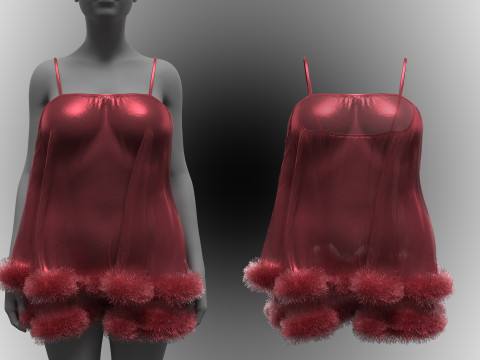 Marroon Babydoll 3D Model