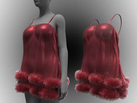 Marroon Babydoll 3Dモデル