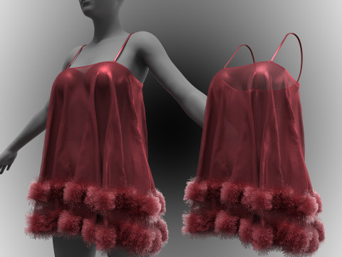 Marroon Babydoll 3Dモデル