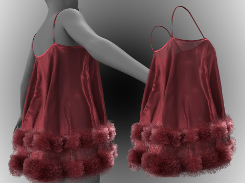 Marroon Babydoll 3Dモデル