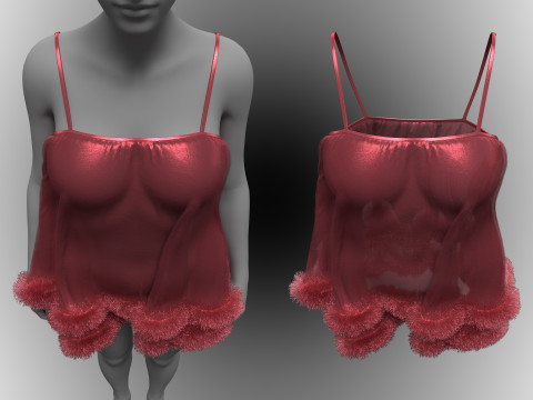 Marroon Babydoll 3Dモデル