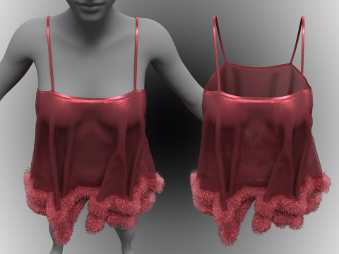 Marroon Babydoll 3Dモデル