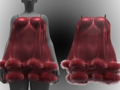 Marroon Babydoll 3Dモデル