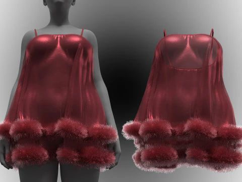 Marroon Babydoll 3D Model