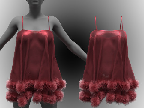 Marroon Babydoll 3Dモデル