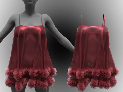 Marroon Babydoll 3D Model