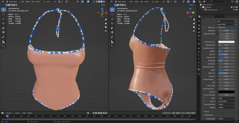 एक-टुकड़ा स्नान सूट 3D मॉडल .c4d .max .obj .3ds .fbx .stl .blend