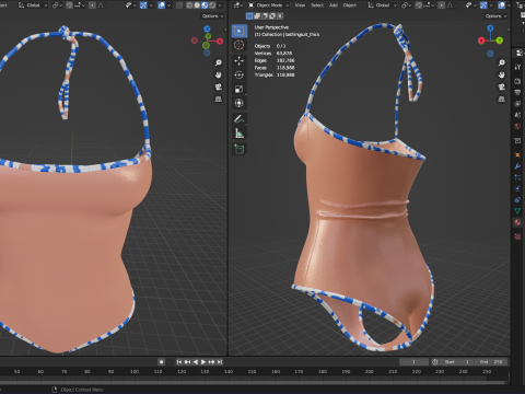 One-Piece Bathing Suit Model 3D