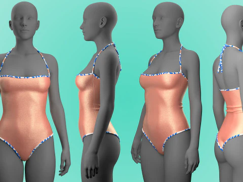 एक-टुकड़ा स्नान सूट 3D मॉडल