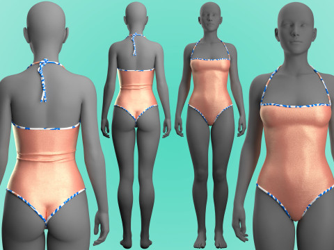 One-Piece Bathing Suit 3D मॉडल