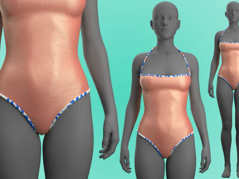 एक-टुकड़ा स्नान सूट 3D मॉडल