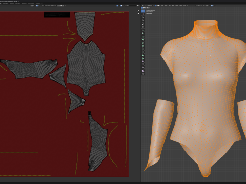 Blood-Red Velvet Medieval Dress -Clean Quad Topology- 3D Model