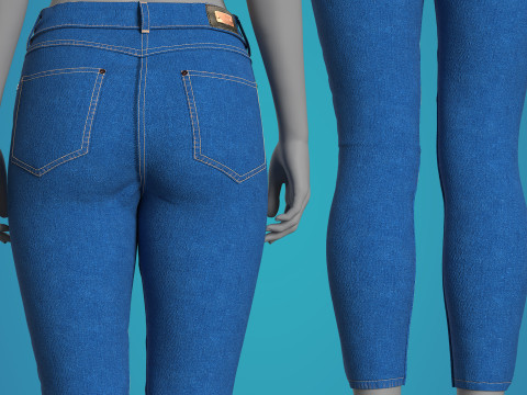 Blue Jean Fitted to Gen8 Body Mesh 3D Model
