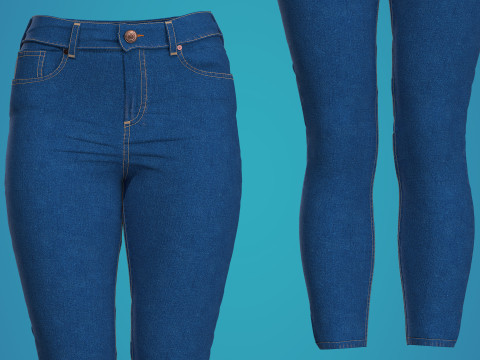 Blue Jean Fitted to Gen8 Body Mesh 3D Model