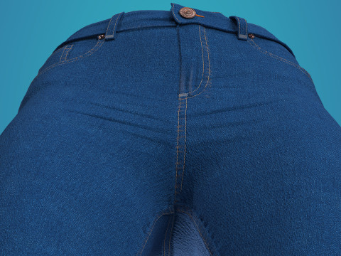 Blue Jean Fitted to Gen8 Body Mesh 3D Model