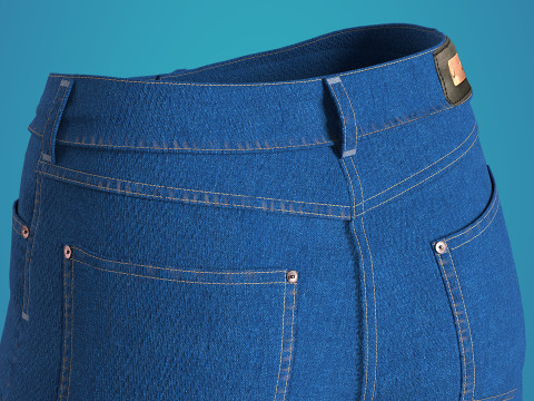 Blue Jean Fitted to Gen8 Body Mesh 3D Model
