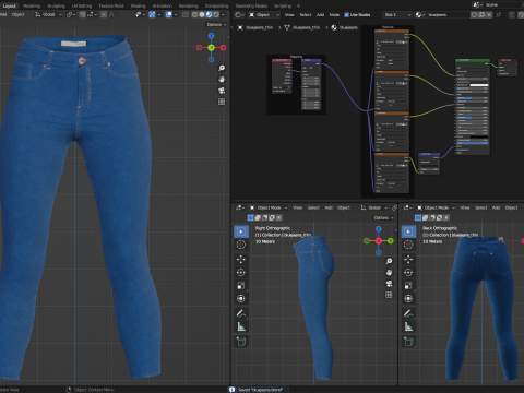 Blue Jean Fitted to Gen8 Body Mesh 3D Model