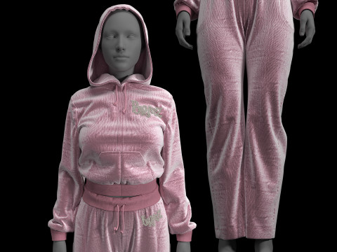 Pink Tracksuit with Crystal Bratz Logo 3D Model