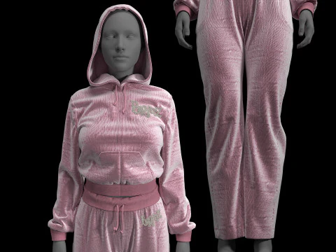 Pink Tracksuit with Crystal Bratz Logo 3D Model