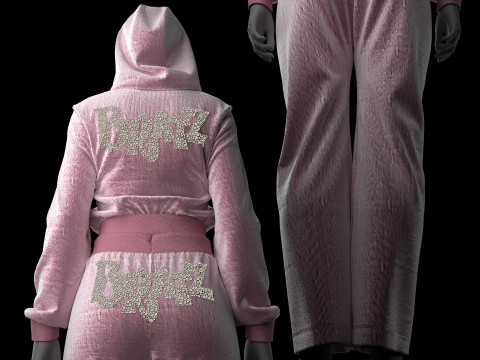 Pink Tracksuit with Crystal Bratz Logo Modèle 3D