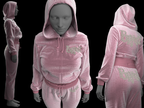 Pink Tracksuit with Crystal Bratz Logo Modèle 3D