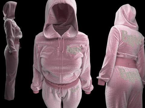 Pink Tracksuit with Crystal Bratz Logo Modèle 3D