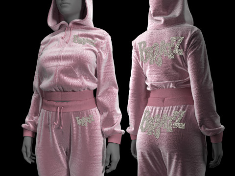 Pink Tracksuit with Crystal Bratz Logo Modèle 3D