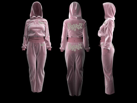 Pink Tracksuit with Crystal Bratz Logo Modèle 3D