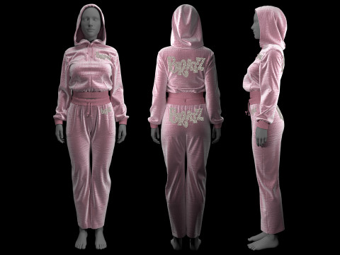 Pink Tracksuit with Crystal Bratz Logo Modèle 3D