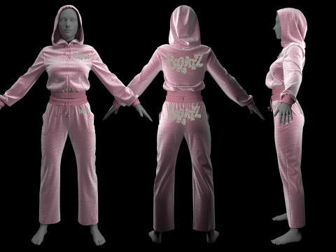 Pink Tracksuit with Crystal Bratz Logo Modèle 3D