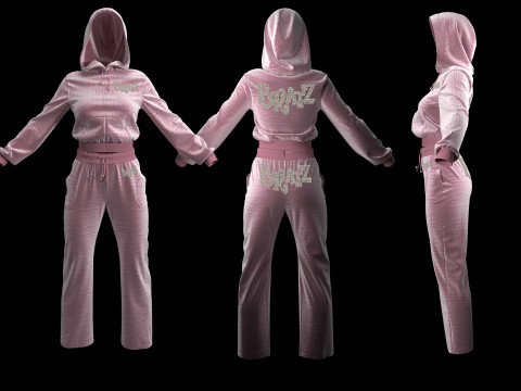 Pink Tracksuit with Crystal Bratz Logo Modèle 3D