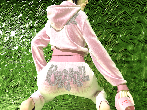 Pink Tracksuit with Crystal Bratz Logo Modèle 3D