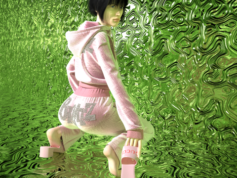 Pink Tracksuit with Crystal Bratz Logo Modèle 3D