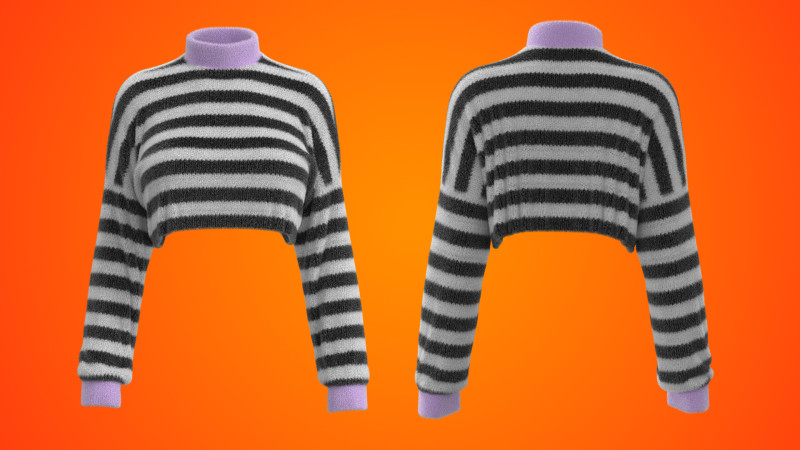 Oversize Croped Jumper 3Dモデル .c4d .max .obj .3ds .fbx .stl .blend