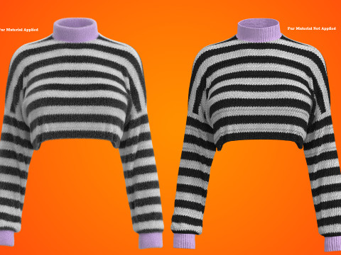 Oversize Croped Jumper 3Dモデル