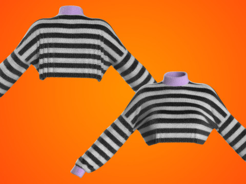 Oversize Croped Jumper 3Dモデル