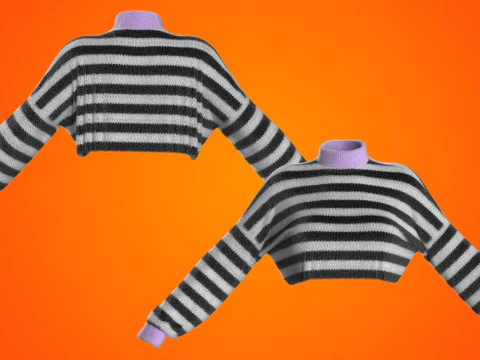 Oversize Croped Jumper 3D Model