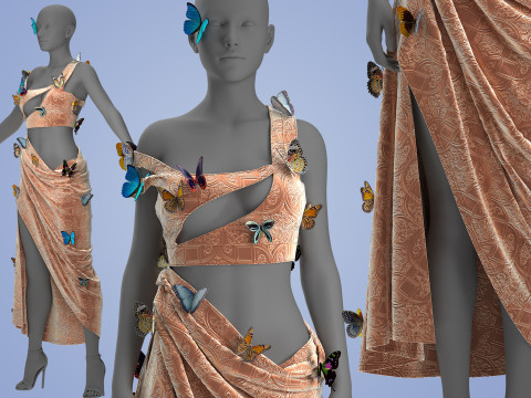 Butterfly Dress 3D Модель