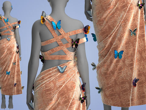 Butterfly Dress 3D Модель