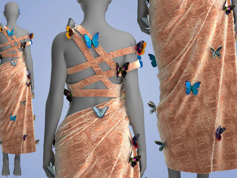 Butterfly Dress 3D Model