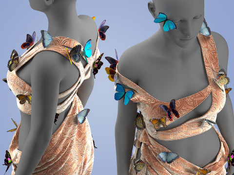 Butterfly Dress 3D Модель