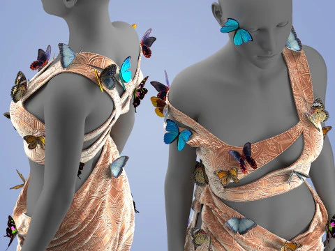 Butterfly Dress 3D Model