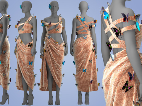 Butterfly Dress 3D Модель